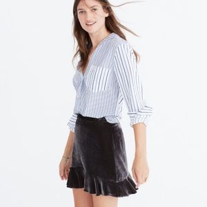 Madewell velvet ruffle mini